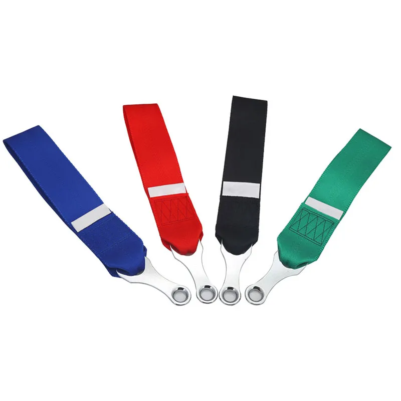 

Car Tow Straps Universal Front Tow Hook Strap Track Drifting Black Green