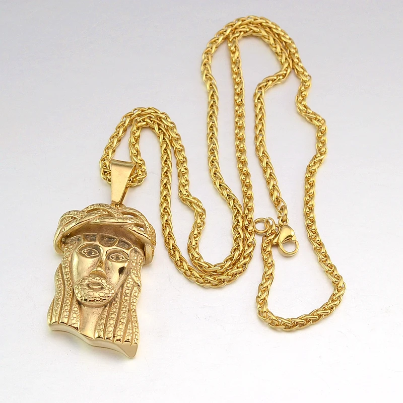 Men Jewelry Jesus Head Trendy Pendant 