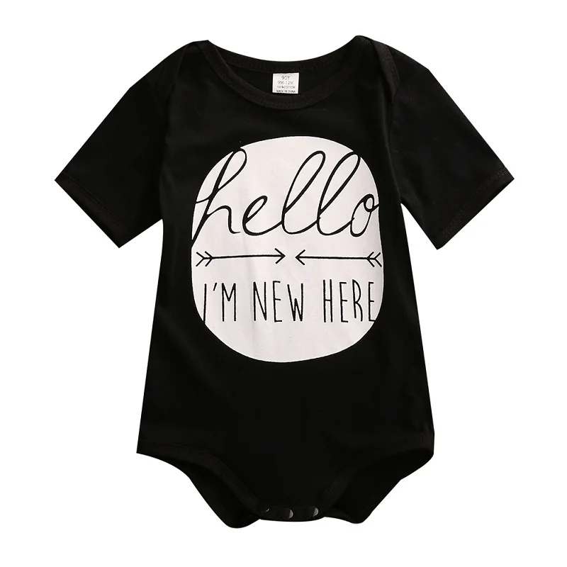 Newborn Infant Letter Printed Baby Boy Girls Geometric Summer Romper Jumpsuit Clothes Outfit Clothing Sets