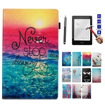 

XSKEMP Amazon Kindle Paperwhite 4 2018 (10th Generation-2018) Slim Lightweight Print PU Leather Case Magnetic Protective + Film