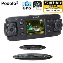 Podofo Двойной объектив автомобиля Камера два объектива автомобиля DVR регистраторы петли Регистраторы GPS Tracker g-сенсор ca365 X8000 близнецы Cam видеорегистраторы