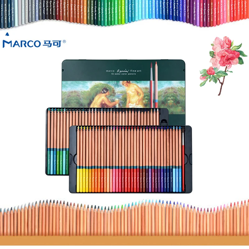 

Marco 24/36/48/72 Colors/set Watercolor Colored Pencil Professional Drawing Pencils School Pencils lapices de Color Art Supplies
