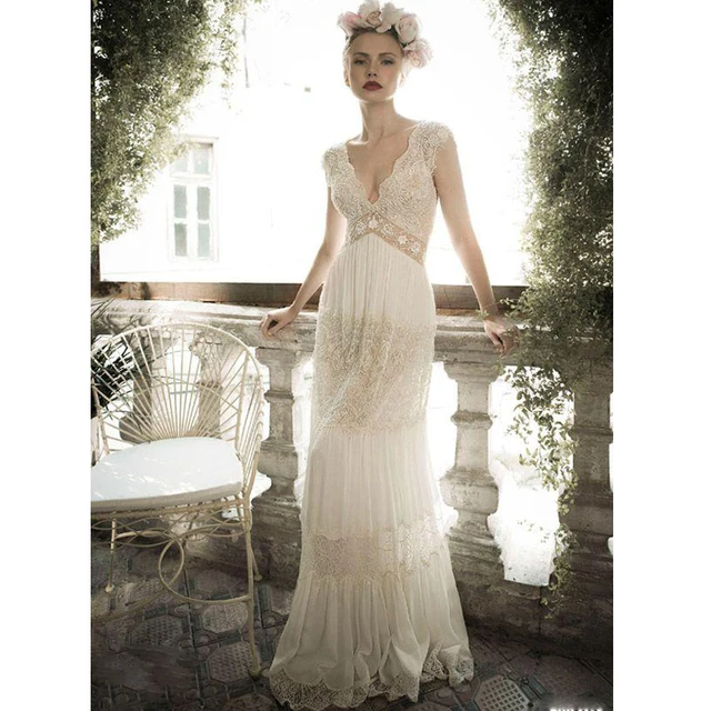 Special Price Backless Chiffon Bridal Gown Boho Vintage Robe De mariee Blanche Mariage Trouwjurk Gelinlik Turkey 2018 bridesmaid dresses