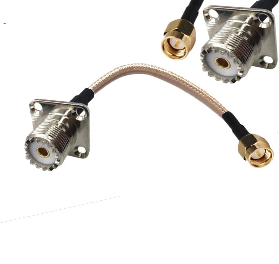 10 шт. SMA штекер UHF SO239 женский 4 Отверстия Фланец Панель Крепление RF Pigtail