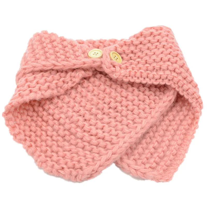 

Girls Winter Thick Scarf Boys Warm Wool Cloak Collar Button Shawl Children Handmade Knitted Wool Children Thick Neck Scarves