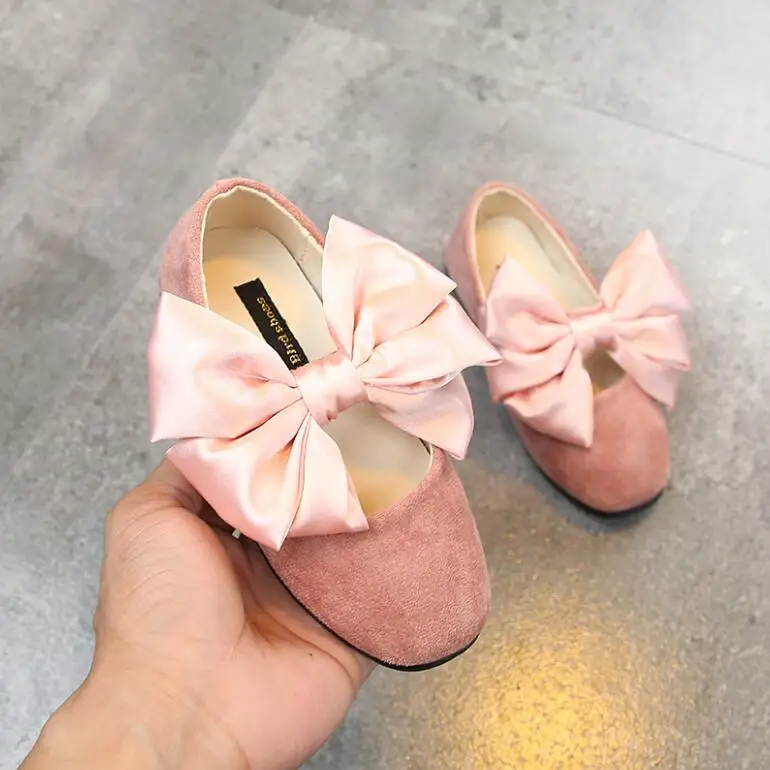 Девушка обувь осенние детские туфли принцессы модные Детская обувь для маленьких девочек с блестками и бантом 2