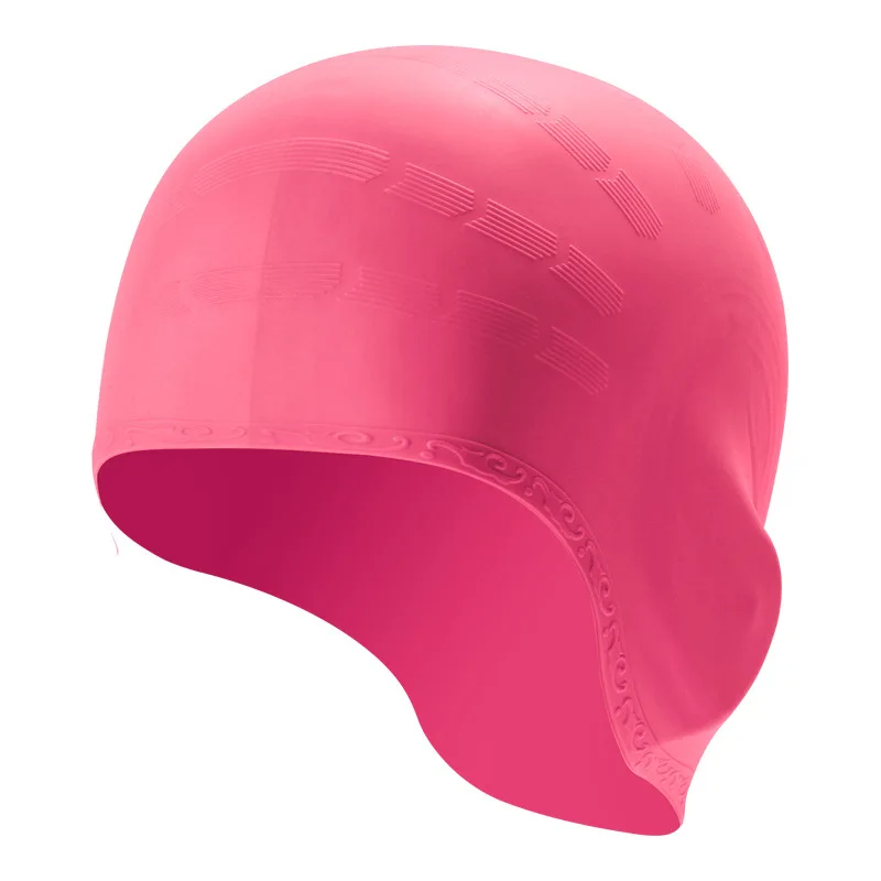Силиконовая шапочка для плавания, водонепроницаемая Защитная шапка с ушками для длинных волос, спортивная шапка для бассейна, шапка для плавания, подходит для взрослых и детей - Цвет: 6