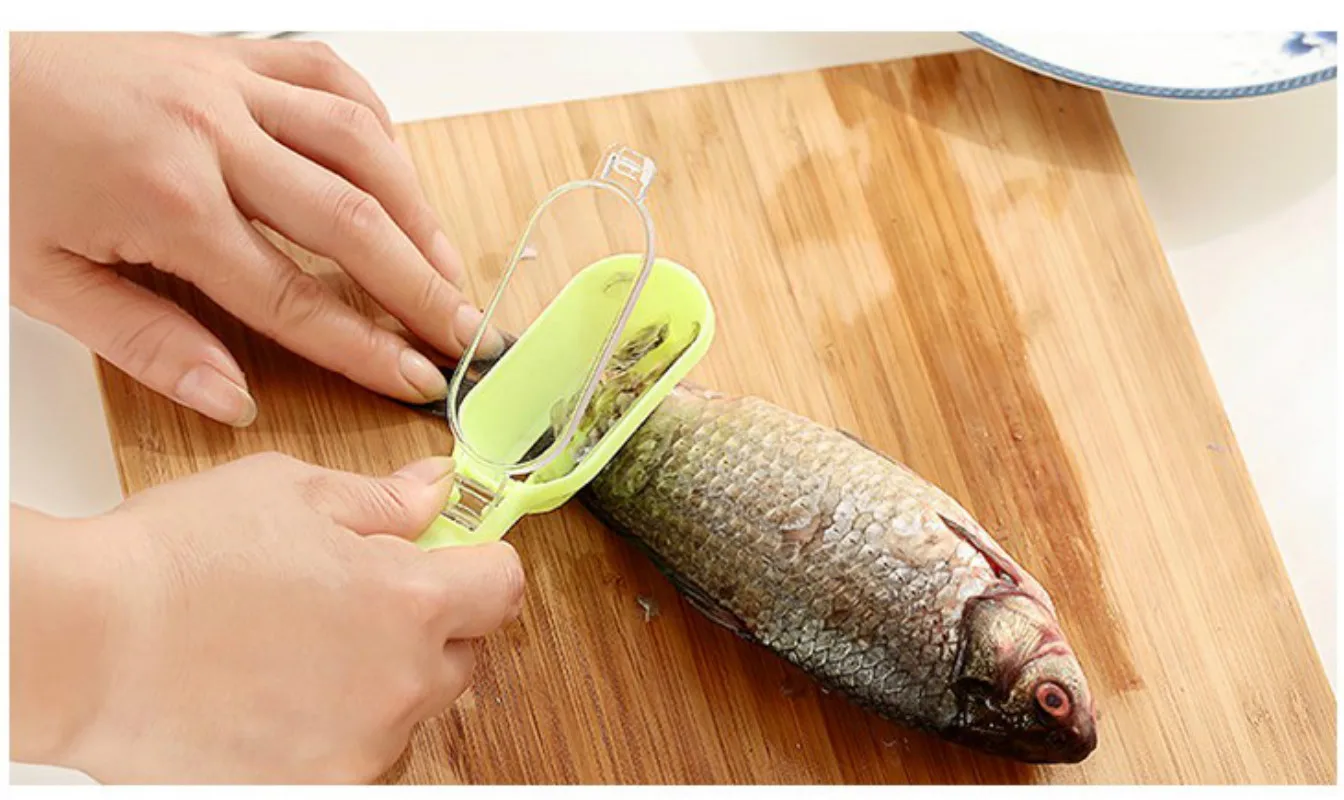 1 шт. пластиковый инструмент для очистки рыбы скребок для очистки чешуи устройство рыба кожа сталь средство для удаления волос Очиститель, для удаления чешуи 5ZCF217