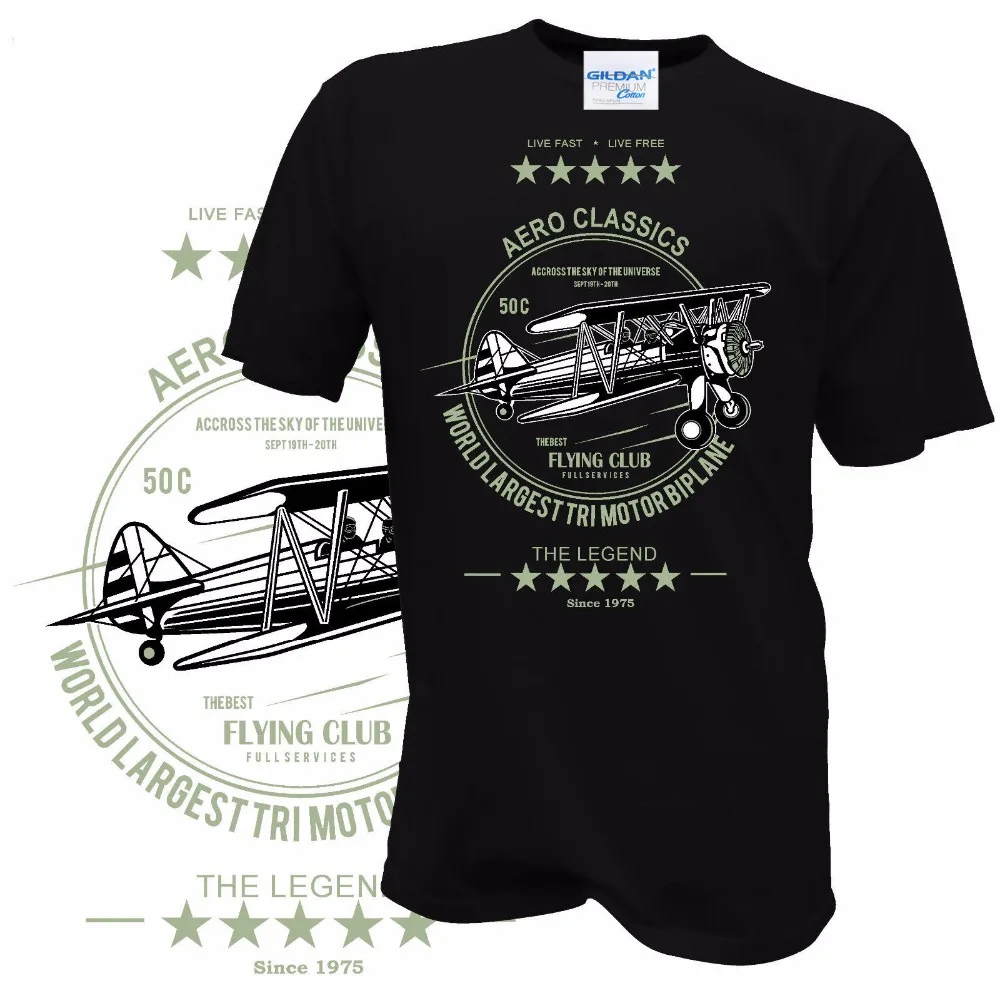 

New 2019 Summer Style T-Shirt Print Tee Shirt For Male Flying club shirt Aero Club Rc Flugzeug Classic Flieg Vintage T shirt