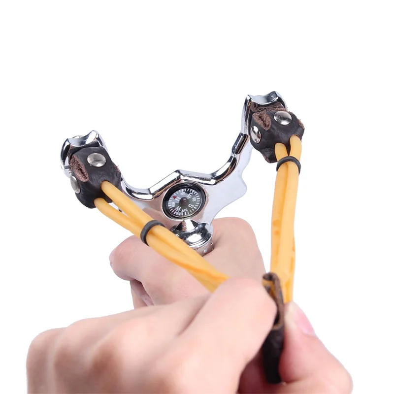 Aluminum Alloy Slingshot Powerful Sling Shot  w Tail Store Steel Balls Hunting Accessory (12)