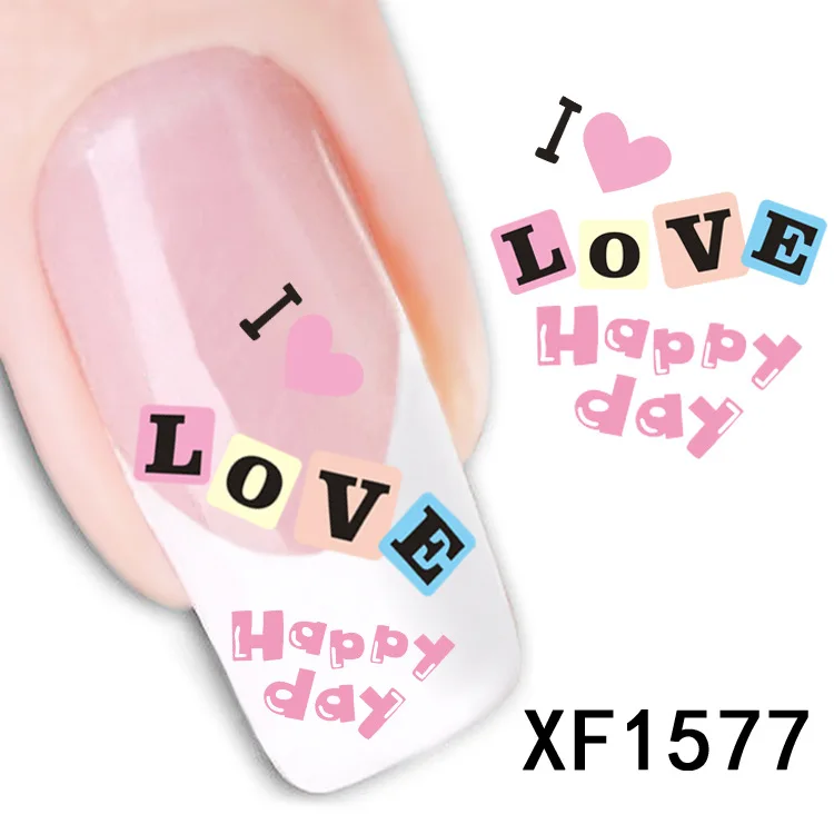2 Sheet love LOVE watermark nail stickers nail stickers XF1577nail