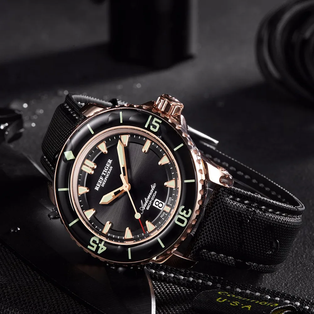 Relogio Masculino 2019 Reef Tiger/RT супер светящиеся часы для дайвинга Мужские аналоговые
