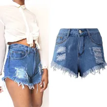 Сексуальные рваные джинсы шорты с высокой посадкой джинсовые шорты Femme Летние повседневные короткие брюки плюс размер женские винтажные горячие шорты 3XL