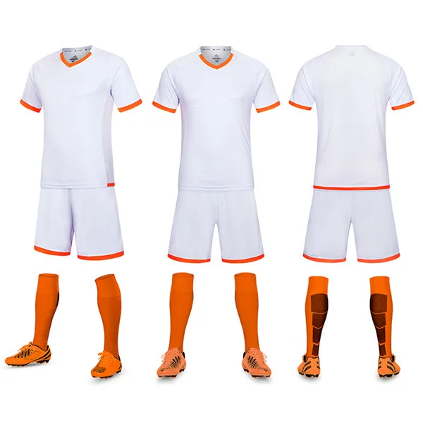Высокое качество, детский футбольный комплект для мальчиков, Детский комплект из Джерси для футбола, костюм для команды, на заказ, для тренировок на трамвае, футболки для футбола, Джерси - Цвет: White
