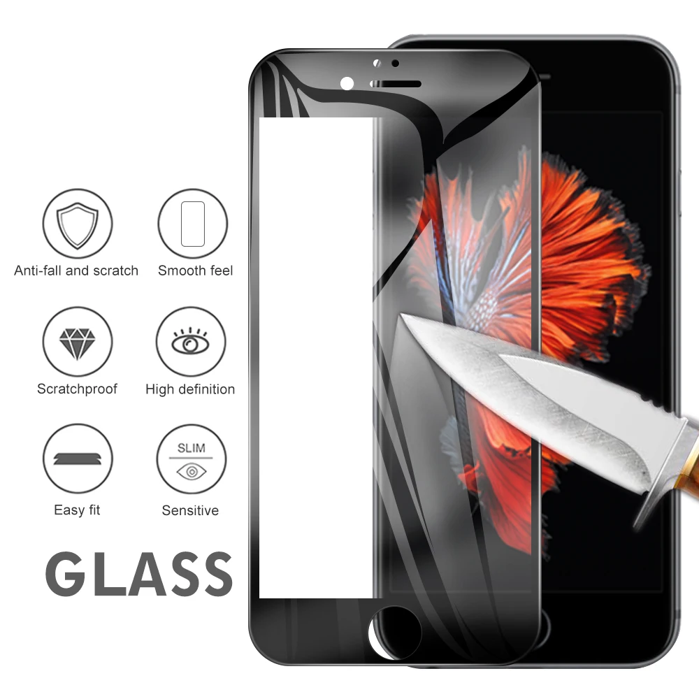 Full Cover Tempered Glass For iPhone 8 7 6 6S Plus X 5 5S SE 2.5D Screen Protector Front Film Xs Max Xr |