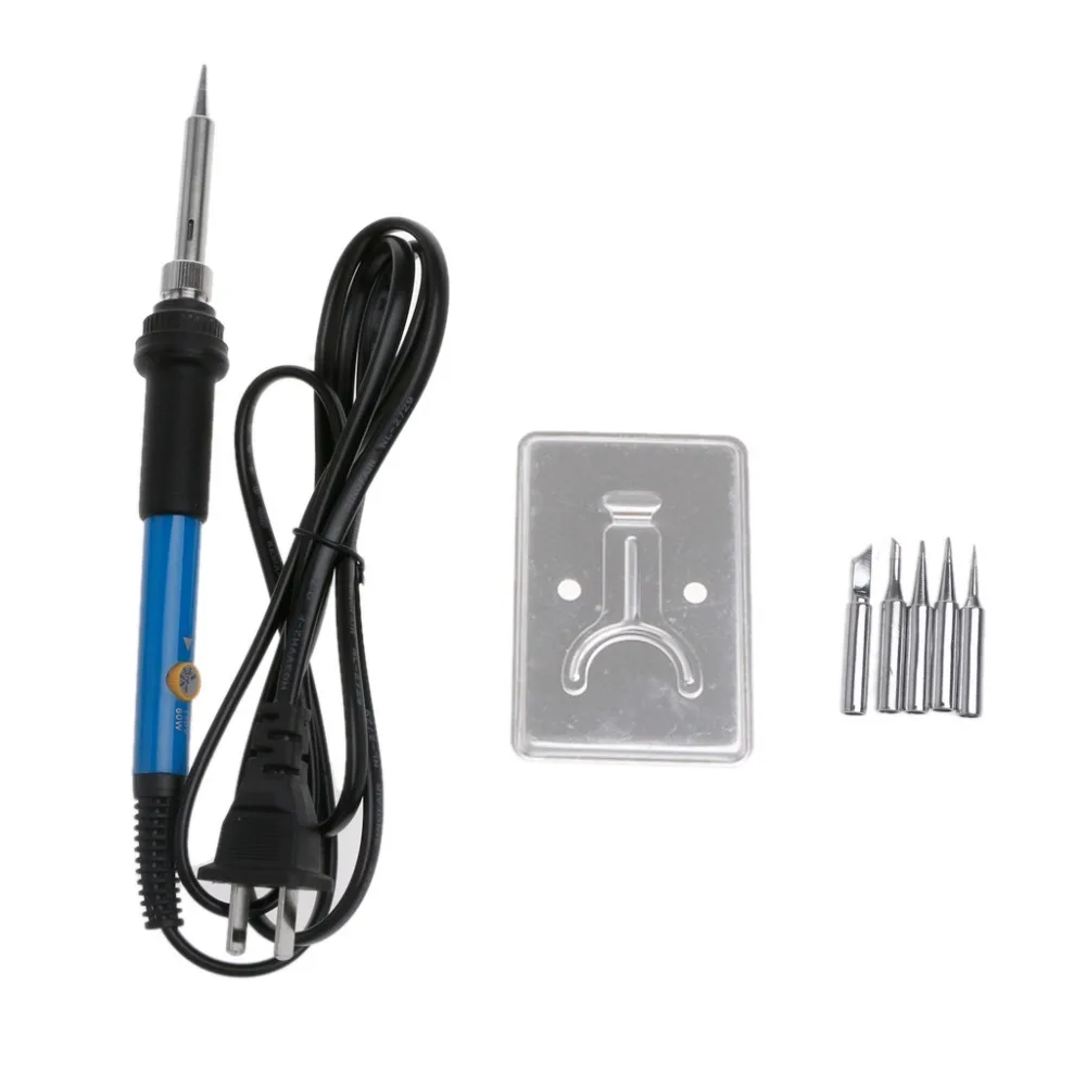 

7Pcs/Set 110V 60W Adjustable Temperature Soldering Iron Welding Gun Heat Pencil Kit US Plug Electric Soldering Irons
