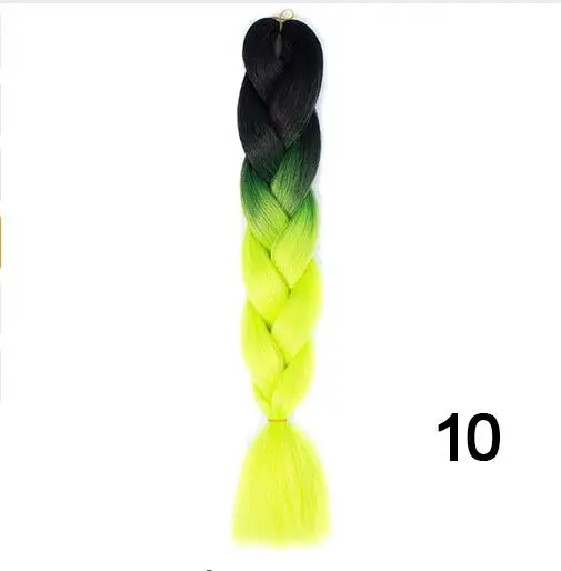 Eunice джамбо коса волос пушистые яки Омбре вложение волос Синтетический крючком плетение для DIY стилей 100 г 24 дюйма - Цвет: #10