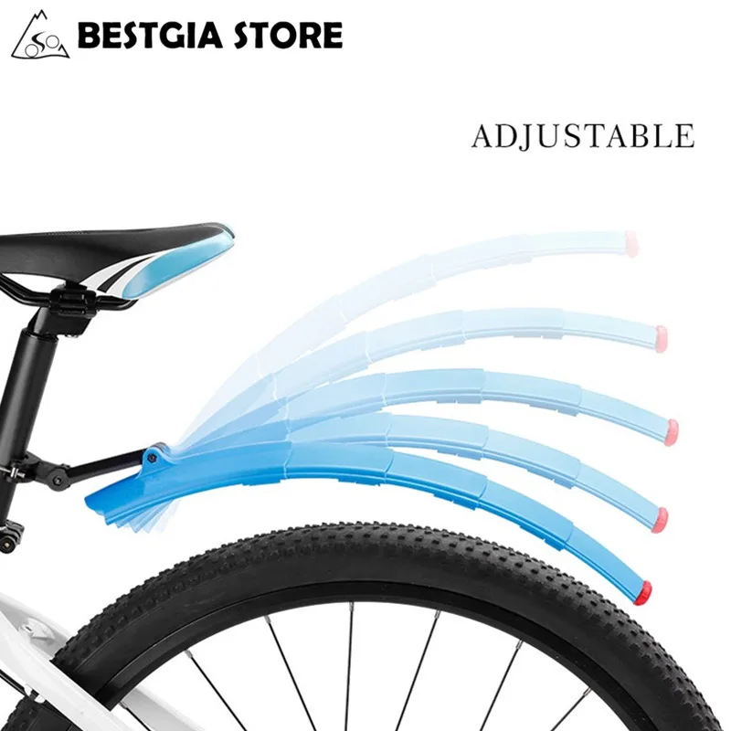 

Folding Bicycle Fenders Telescopic Cycling Wings MTB Front Rear Mudguards Quick Release Fender With Taillight Bike Accessories