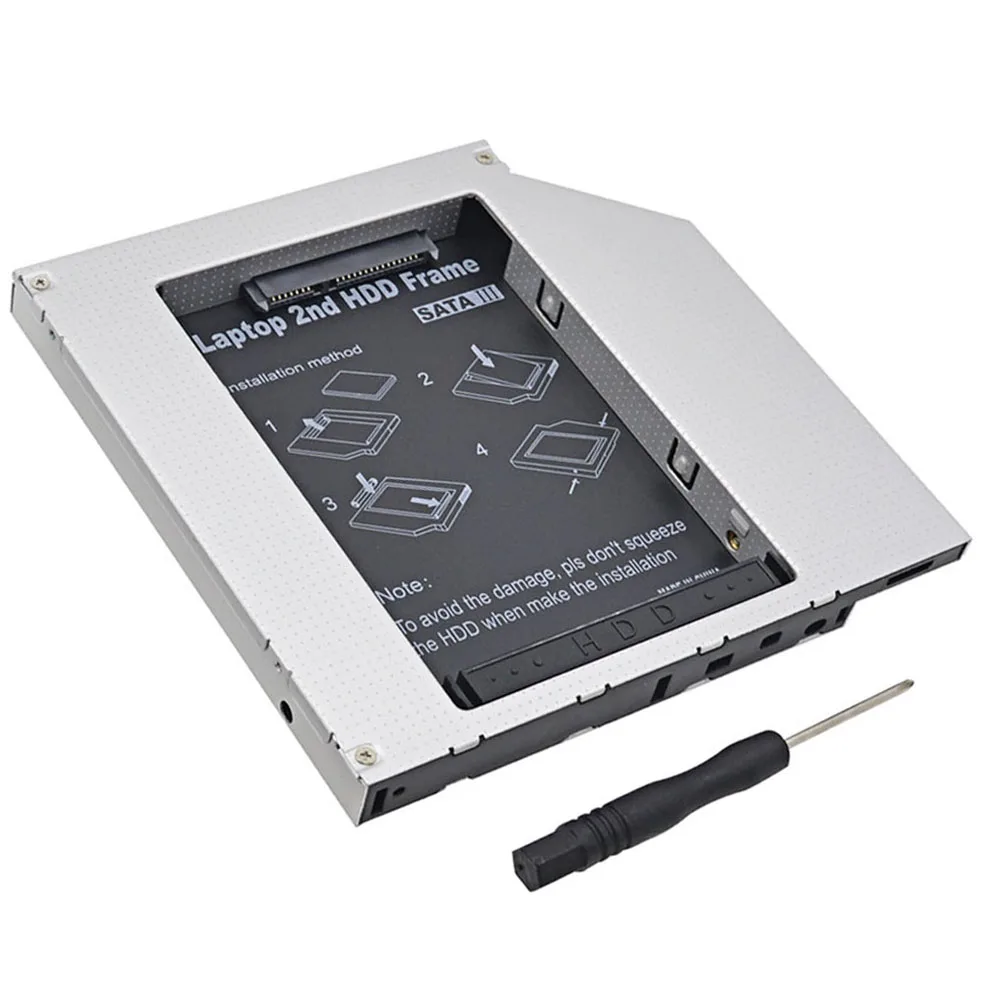 

High Quality Universal 9.5mm SATA 3.0 2nd HDD Caddy for 2.5" SSD Case Hard Disk Enclosure for Lenovo/HP/Dell Laptop DVD-ROM