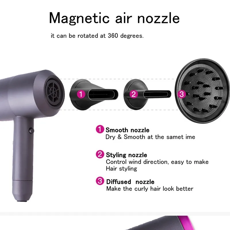 Professional Hair Dryer Hair Blow Dryer Fast Straightening Hot Air Styler 3 Heat Setting Drying Blower Styling Tools Styler