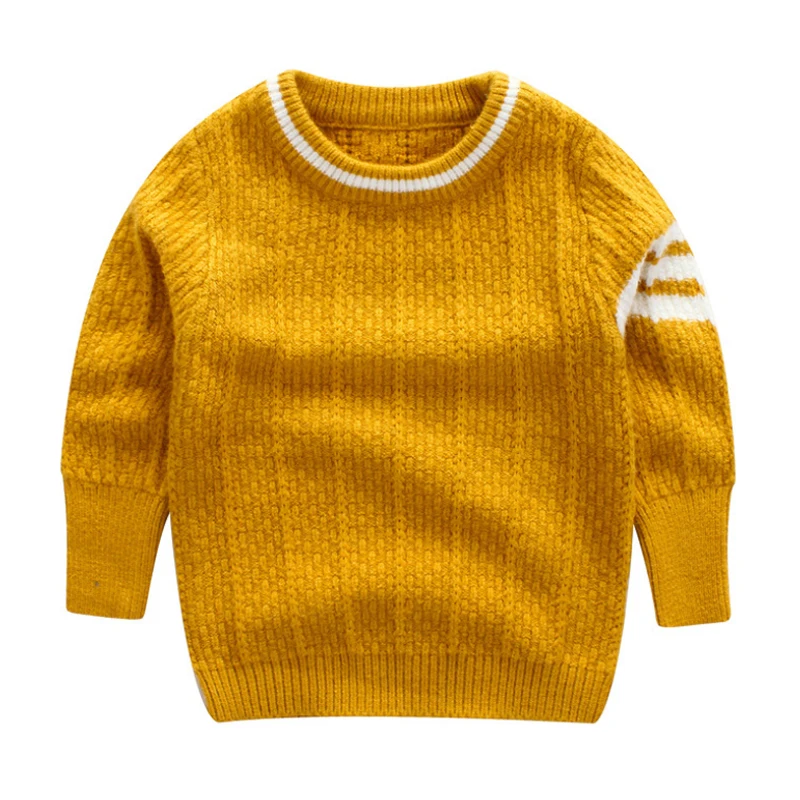 BEKE MATA/Детские свитера для мальчиков; Зима года; вязаный пуловер; свитер для мальчиков; хлопковые свитера для малышей; длинный рукав; 2-7Y - Цвет: Цвет: желтый
