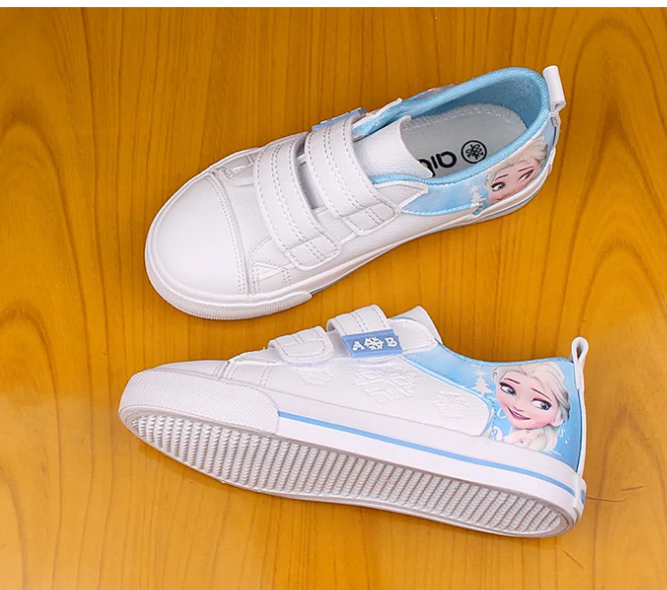 Princess Girls Shoes For Kids Fashion Elsa Anna Kids Shoes 2019 Ice Snow Queen Casual Children Shoe Girl Sneakers White Flat 585 (11)