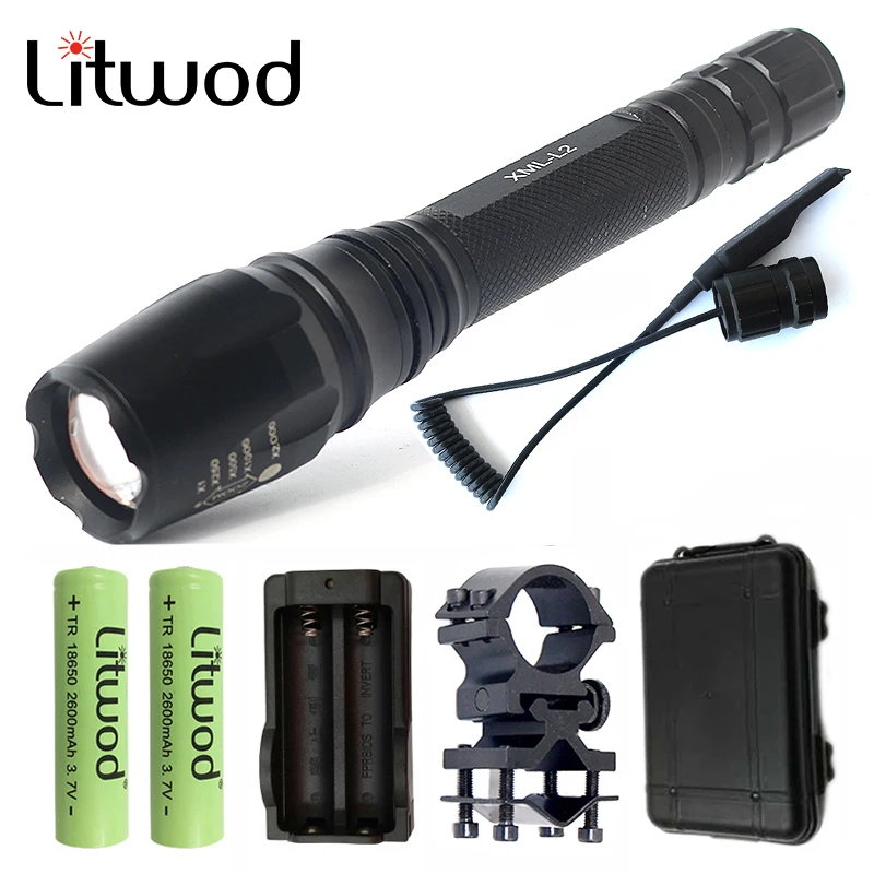

Z20 Powerful LED Tactical Flashlight Zoomable Rechargeable 18650 Waterproof Torch Cree XM-L L2 LED flashlight Light