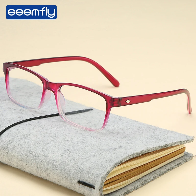 

Seemfly Fashion Glasses Magnifier Anti Blue Rays Eyewear Reading Glasses Portable Gift For Parents Presbyopic Magnification