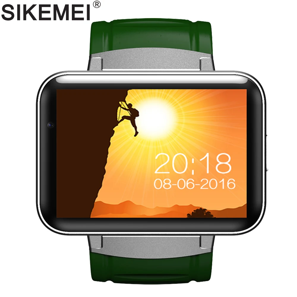 SIKEMEI Android Smart Watch Bluetooth Sports Tracker Wristwatch 3G WCDMA Network WiFi GPS Camera Big Battery DM98 MTK6572