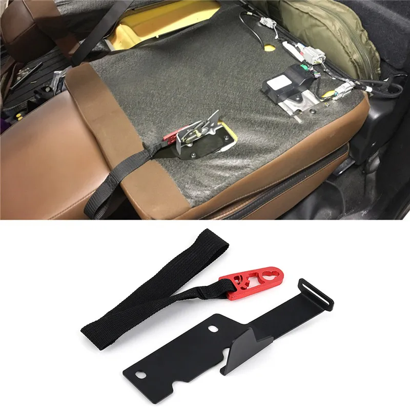 For Ford F150 Raptor Supercab Supercrew 2009 - 2018 Rear Seat Release Kit Red Pull Strap Latch For F 250 350 Supercab Supercrew 2017-2019 (3)