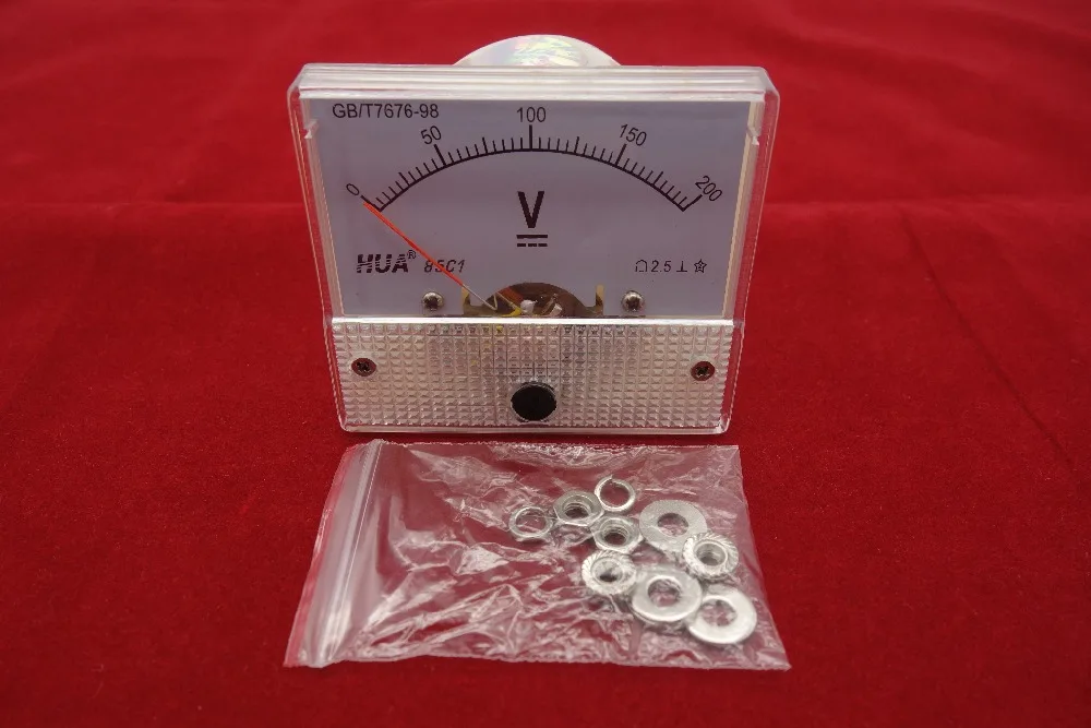 1PC DC 0 200V Analog Voltmeter Panel Voltage Meter 85C1 200V DC
