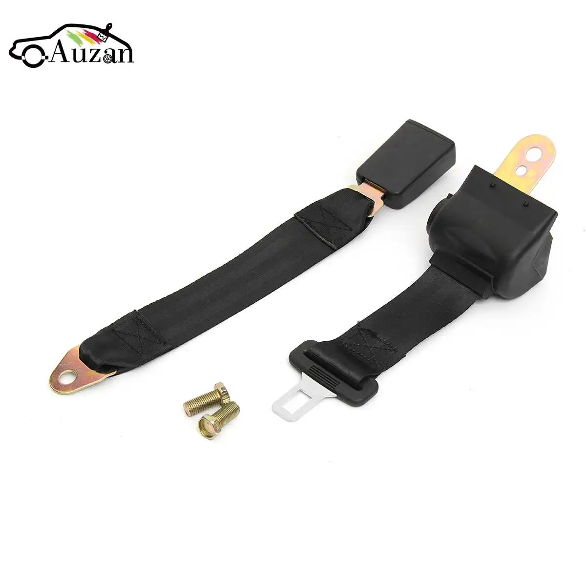 

1 Set 2 Point Retractable Auto Car Safety Seat Belt Buckle Universal Adjustable Black