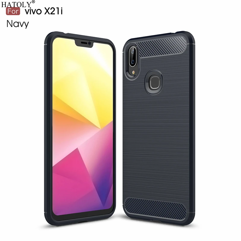 HATOLY For Capas VIVO X21i Case BBK Vivo Anti-knock Soft TPU Brushed Rugger Silicone Phone Cases 6.28&quot |
