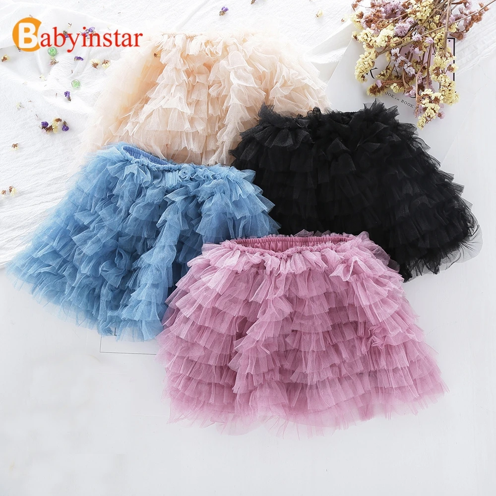 Дешево Babyinstar Новинка 2018 г. летняя юбка для девочек с жемчужинами оборками Детские низ милые детские юбки пачки юбки принцесс