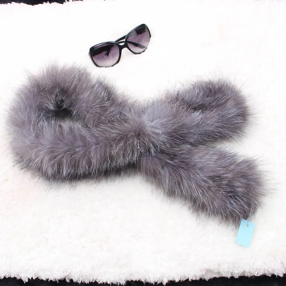 fox fur scarf silver fox color
