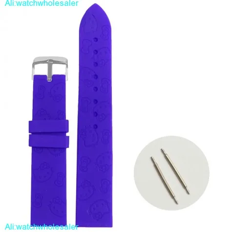 20mm Blue Color Cartoon Silicone Jelly Rubber Lady Watch Band Straps WB1086E20JB