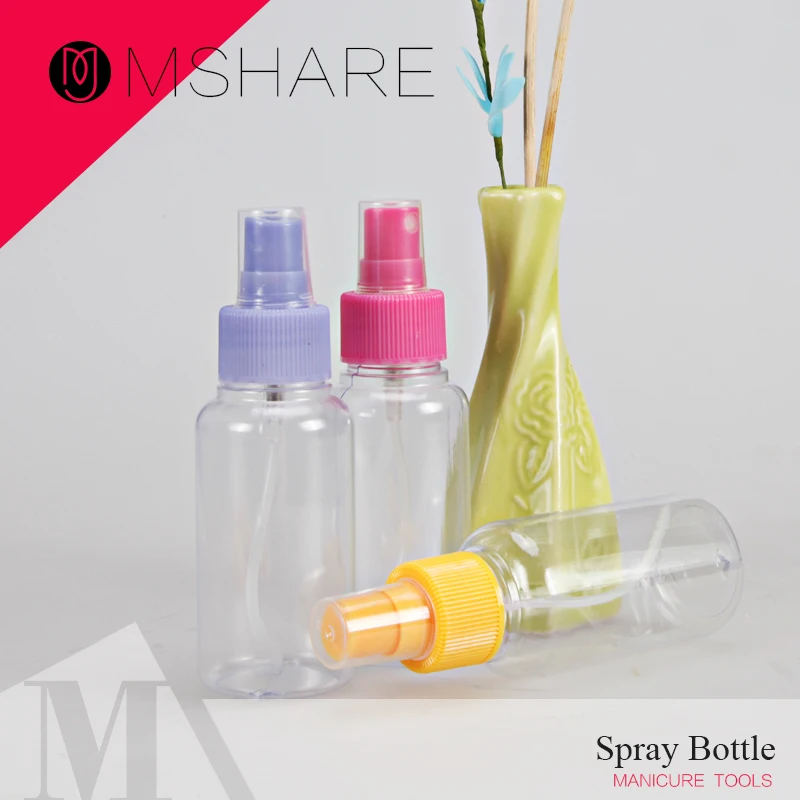 

MSHARE 75ML Beauty Transparent Plastic Spray Bottle Refillable Bottle with Spray Pump Gel Nail Make Up Tool