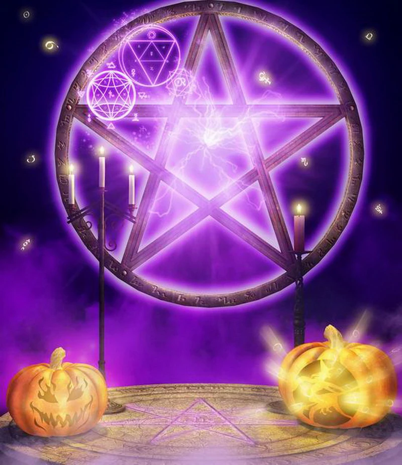 

violet star halloween photography backdrop Art fabric newborn&pet pumpkin photography background BG-222