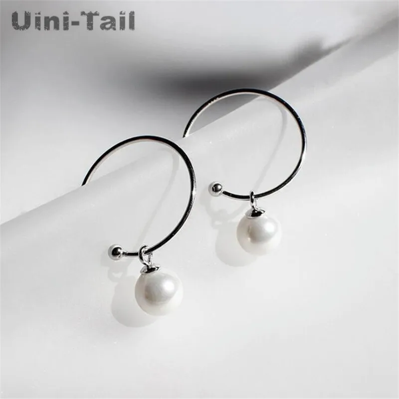 Серьги с жемчугом Uini Tail простые серьги большим кольцом подчеркивающие