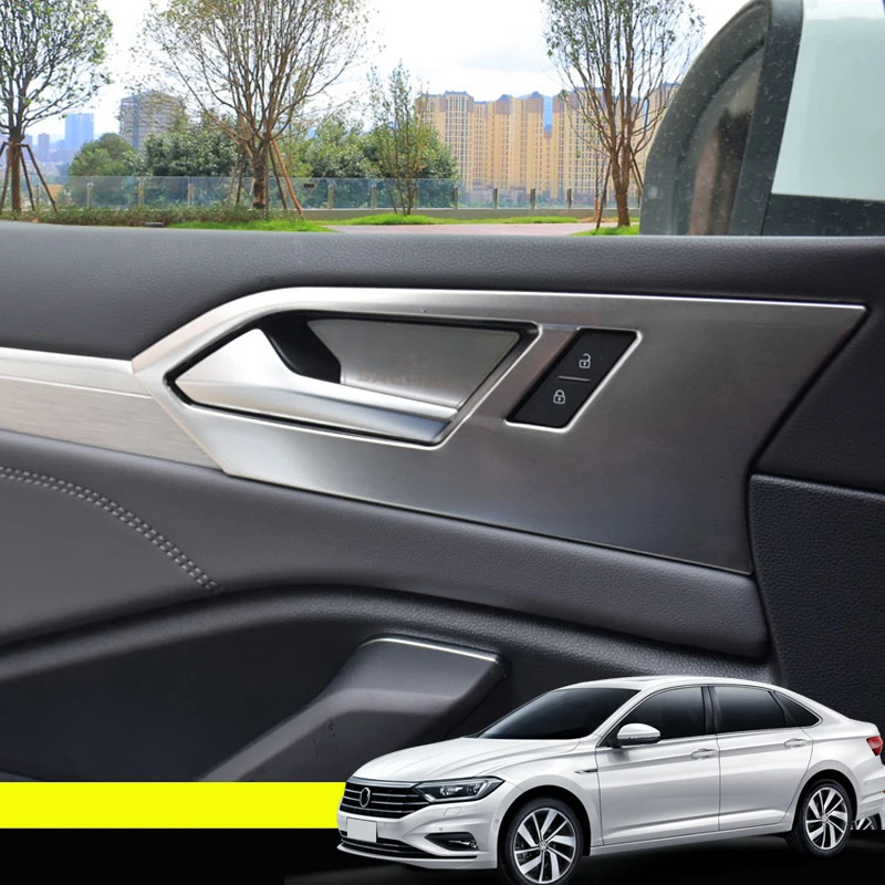 

Car Styling Car Door Handle Bowl Cover Trim 4cs For Volkswagen VW Jetta 2019 Only Fit For Left Hand Drive Car