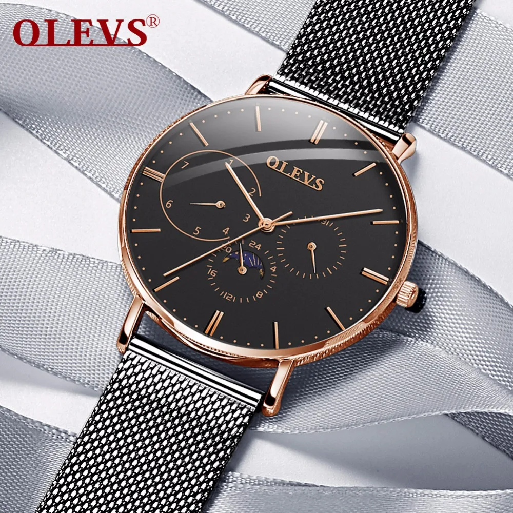 Часы мужские водонепроницаемые модные с автоматической датой montre homme