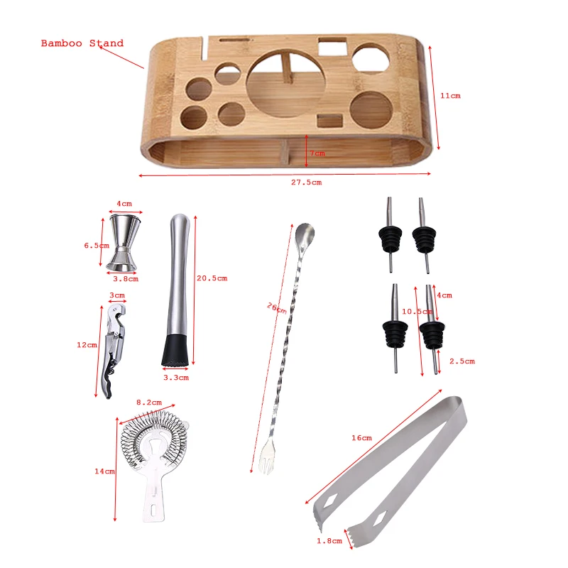 Барные инструменты Бостон-шейкер лучший набор бармена для начинающих-набор бармена с Упоры для отжиманий от пола набор для коктейлей для смешивание напитков
