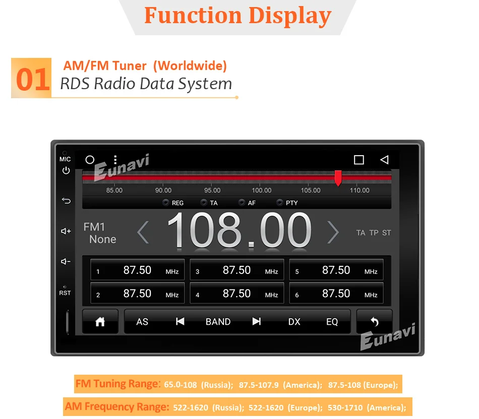 Excellent Eunavi 2 Din 7 inch Pure Android 8.1 tda7851 Universal Car Radio PC GPS Navi Stereo 2din Multimedia Capacitive touch screen usb 3