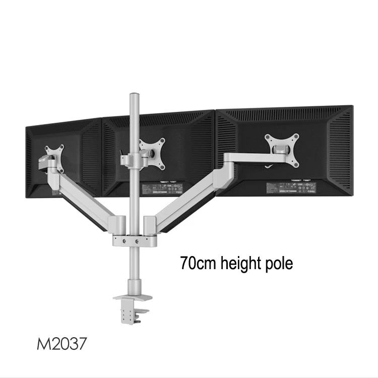 Hyvarwey M2037 Настольный тройной держатель монитора Поддержка Алюминиевый полный движения тройной рычаг для монитора загрузка 16 кг с 70 см стенд полюс