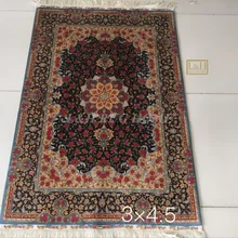 3'x4. 5' 230 линии ручной работы Шелковый Восточный персидских Ковры ручной ковер из шелка для украшения дома
