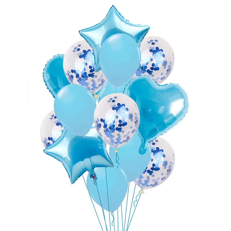 

14pcs Multi Heart Latex Foil Balloon Happy Birthday Balloons Birthday Party Decoraitons Kids Adult Ballons Helium Birthday Decor