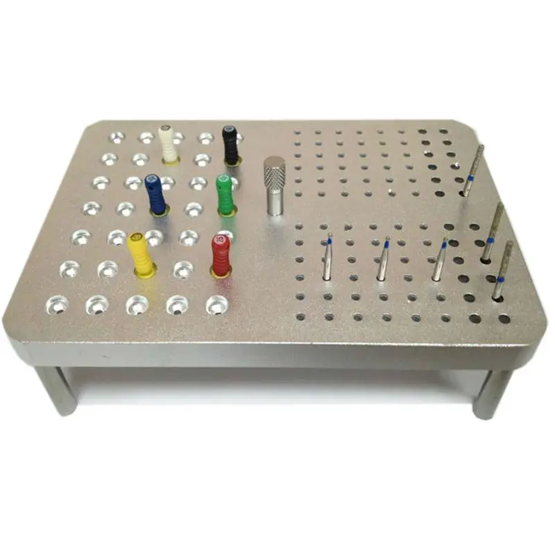 

Aluminum alloy three-purpose 131 Holes Dental Autoclave Disinfection Box Case For Diamond Bur dental files Holder