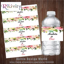 20 шт./партия акварельные цветочные этикетки на бутылки для воды, обертка для конфет, на заказ, для свадьбы, дня рождения, вечеринки, украшения