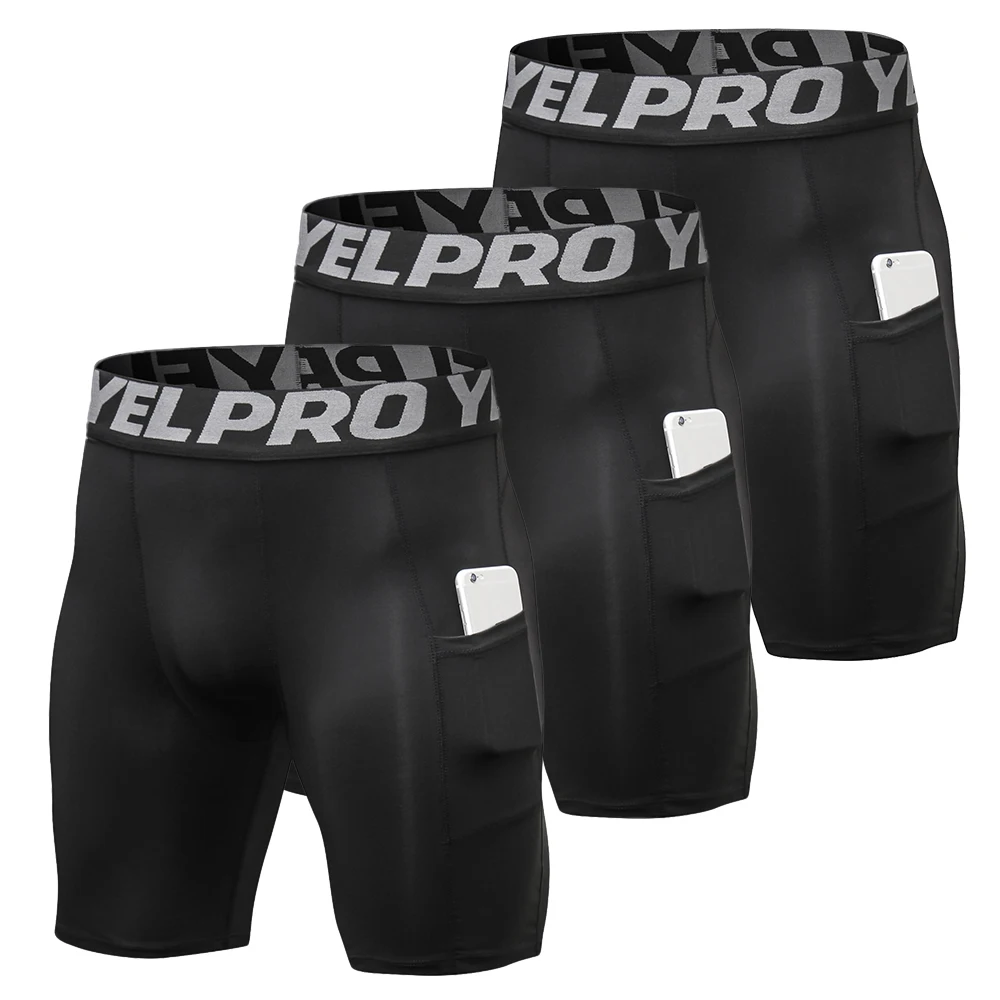 

mtb cycling shorts Men Compression Shorts Active Workout Underwear with Pocket mountain bike shorts ciclismo 3 Pack