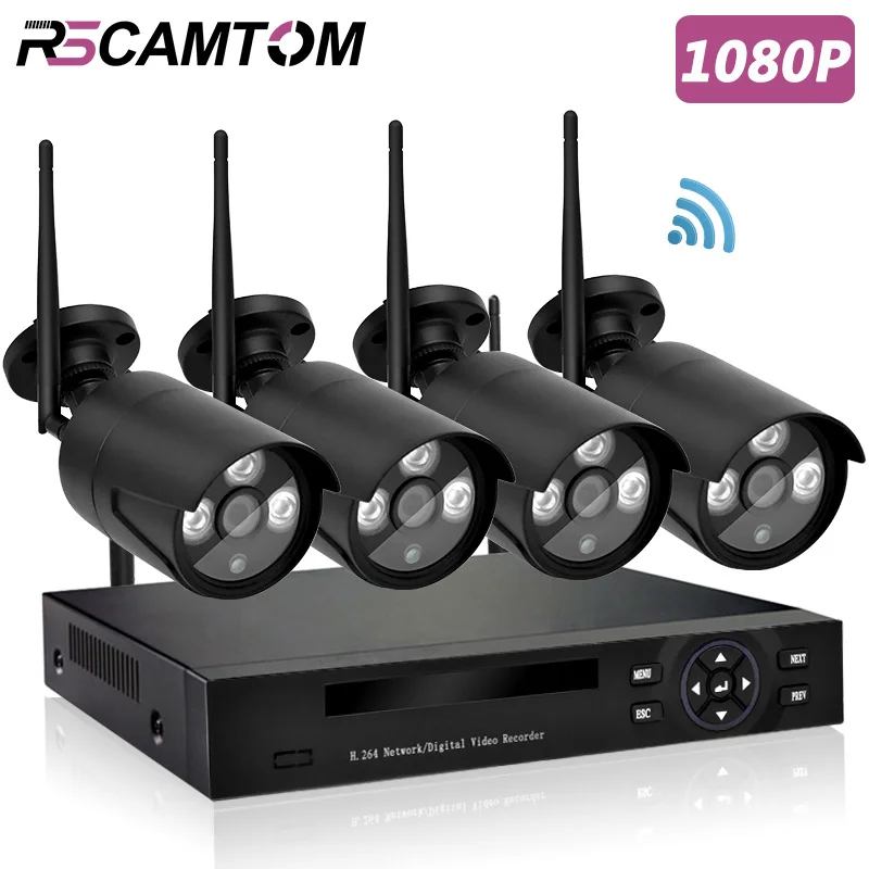 4CH 1080 P системы видеонаблюдения NVR комплекты Wi-Fi камера XMEye открытый беспроводная